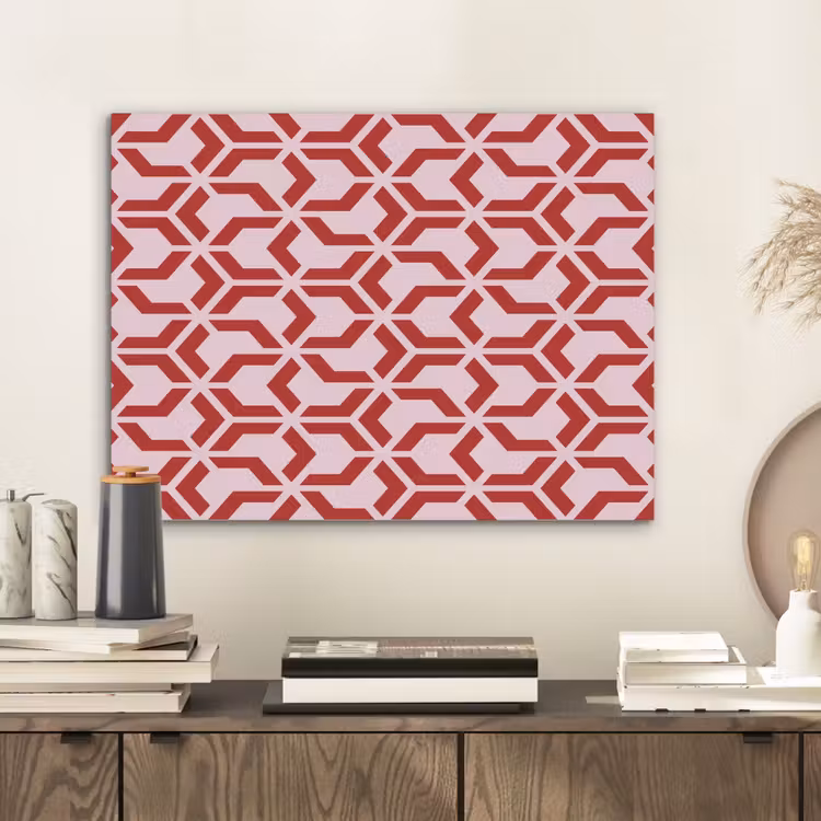 Roze - Rood - Geometrisch - Patroon PET vilt klein 837 -sfeer1