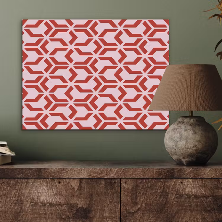 Roze - Rood - Geometrisch - Patroon PET vilt klein 837 -sfeer2