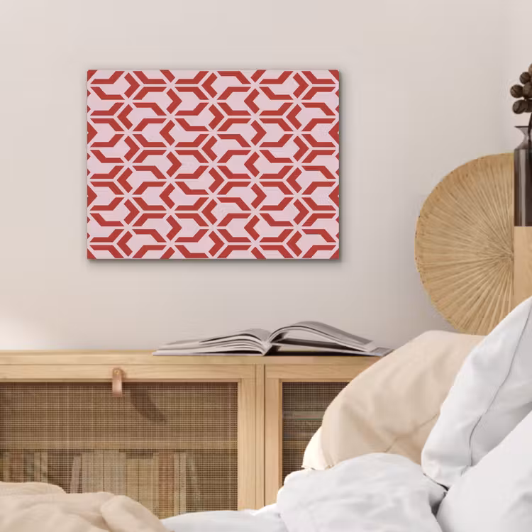 Roze - Rood - Geometrisch - Patroon PET vilt klein 837 -sfeer3