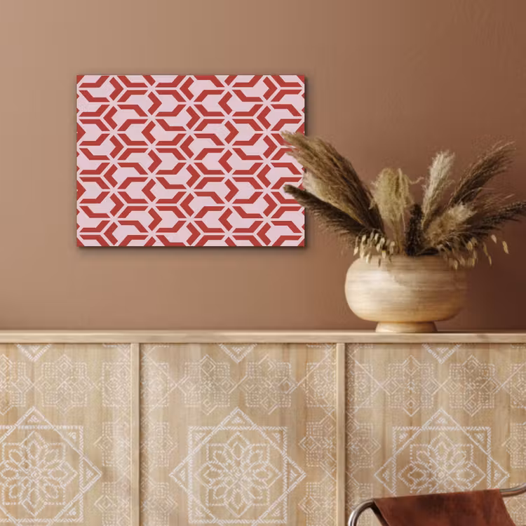 Roze - Rood - Geometrisch - Patroon PET vilt klein 837 -sfeer4