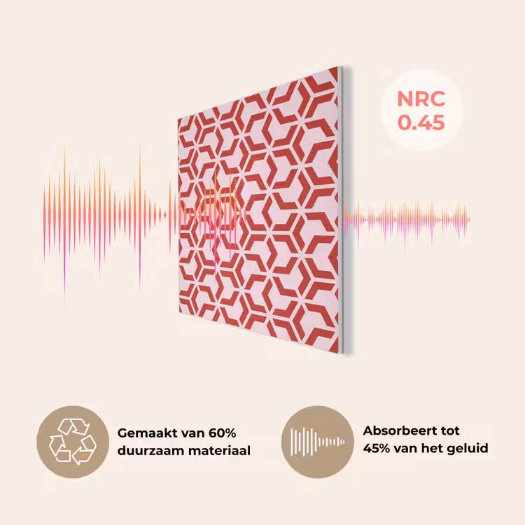 Roze - Rood - Geometrisch - Patroon PET vilt klein 837 -USP_NL