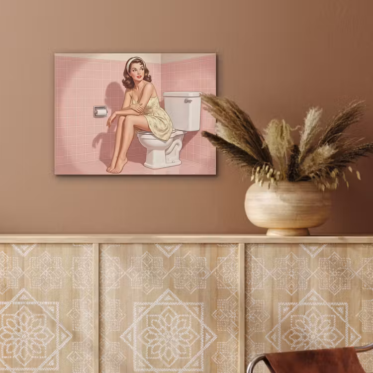 Roze - Retro - Vrouw PET vilt klein -sfeer4