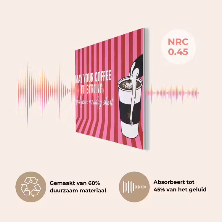 Roze - Strepen - Koffie - Maandag PET vilt klein -USP_NL
