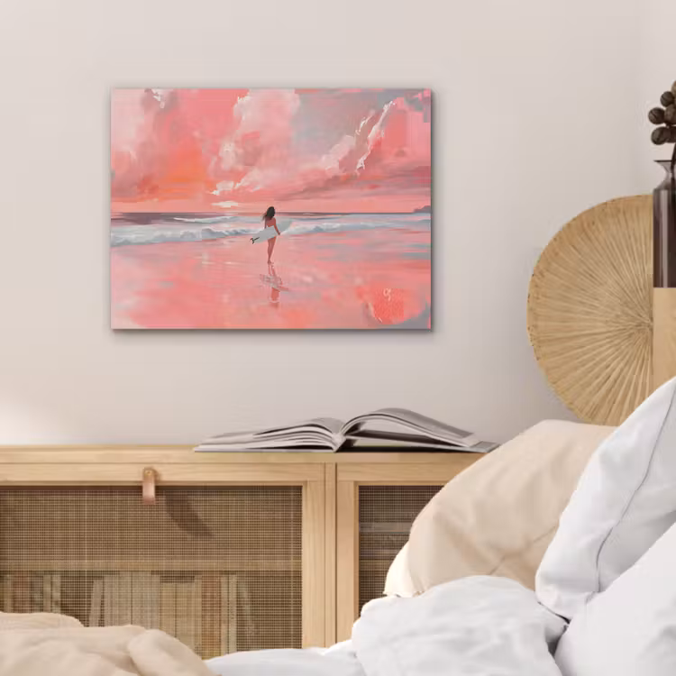 Roze - Surfen - Zee PET vilt klein -sfeer3