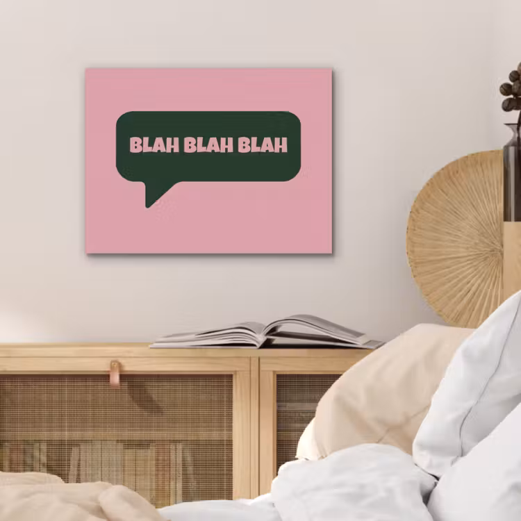 Roze - Tekstwolk - Groen - BLAH BLAH BLAH PET vilt klein -sfeer3