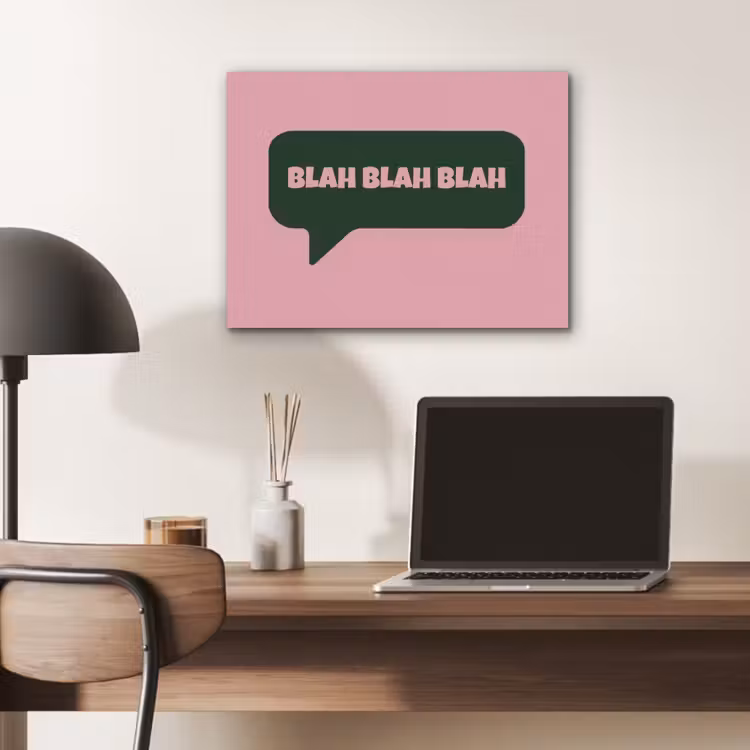 Roze - Tekstwolk - Groen - BLAH BLAH BLAH PET vilt klein -sfeer5