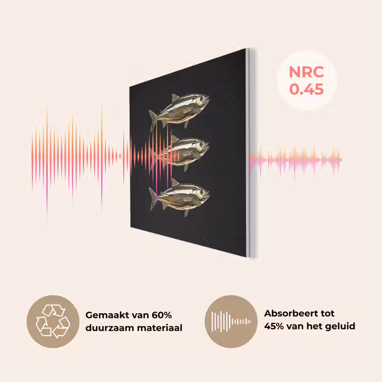 Vissen - Goud - Zwart PET vilt klein -USP_NL