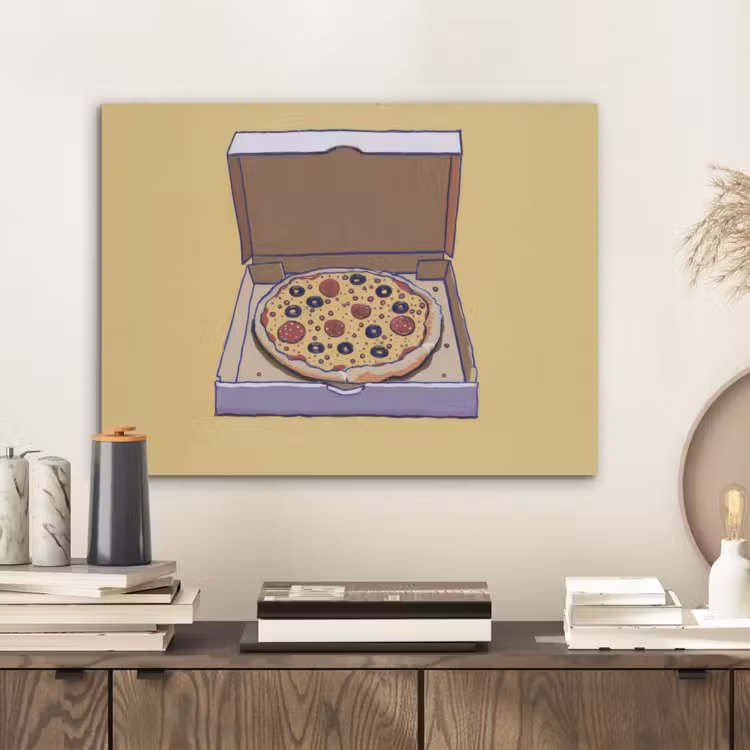 Pizza - Doos - Salami - Illustratie PET vilt klein -sfeer1
