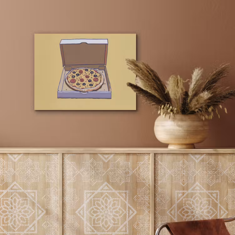 Pizza - Doos - Salami - Illustratie PET vilt klein -sfeer4