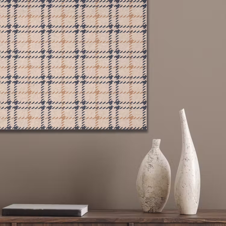 Plaid - Patroon - Beige - Zwart PET vilt klein 837 -sfeer6_closeup
