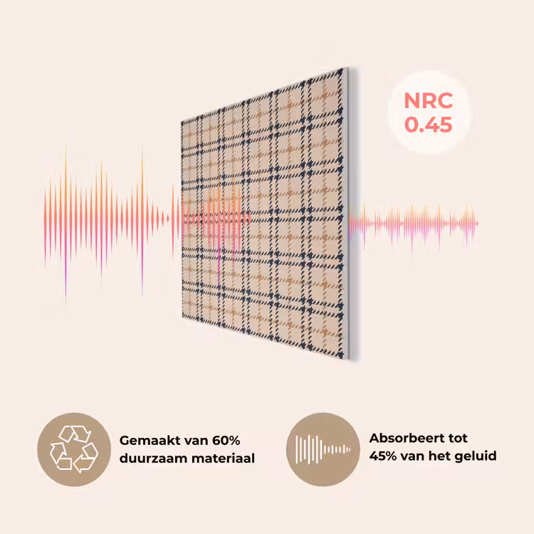 Plaid - Patroon - Beige - Zwart PET vilt klein 837 -USP_NL