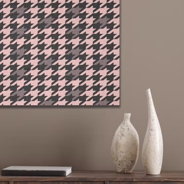 Plaid - Patroon - Zwart - Roze PET vilt klein 837 -sfeer6_closeup