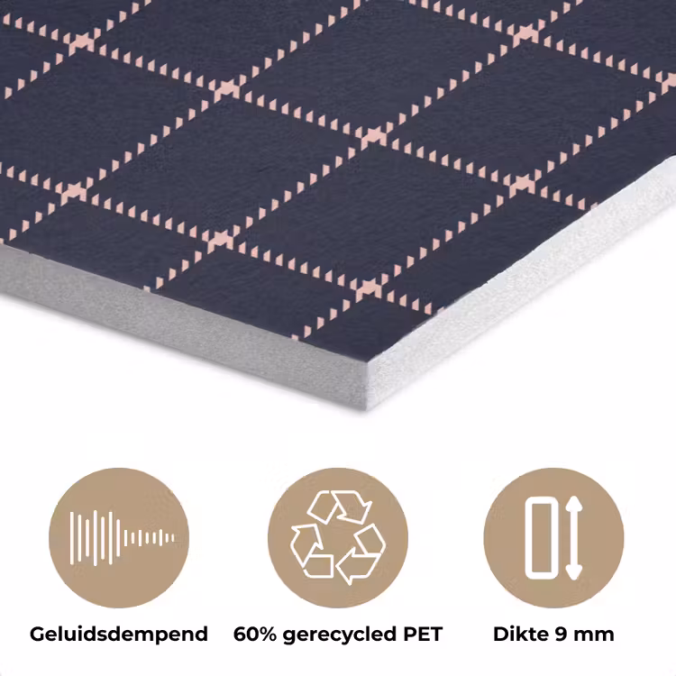 Plaid - Patroon - Blauw - Roze PET vilt klein 837 -closeup_NL