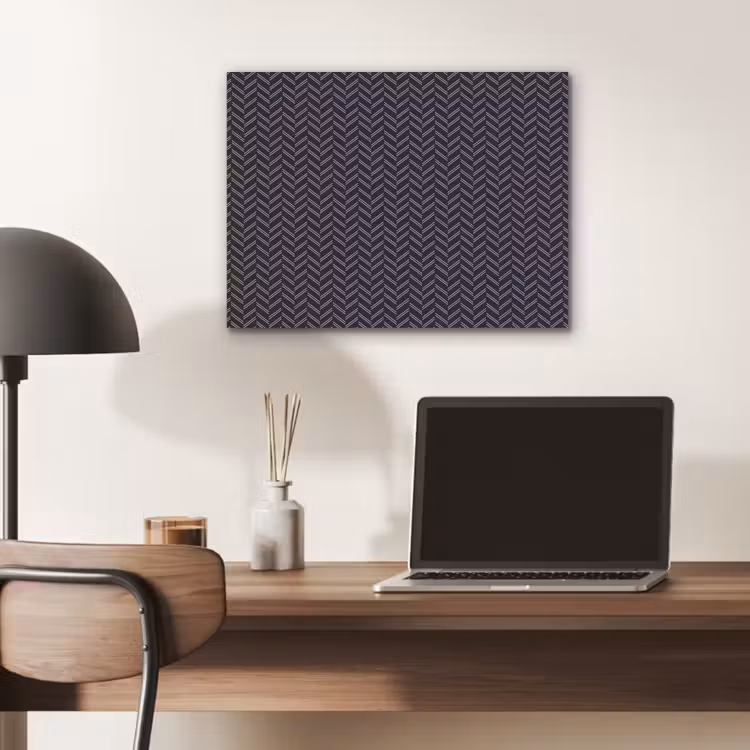 Plaid - Patroon - Visgraad - Blauw PET vilt klein 837 -sfeer5