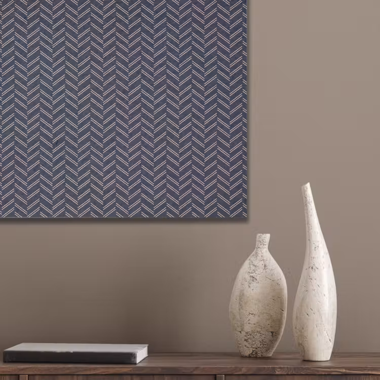 Plaid - Patroon - Visgraad - Blauw PET vilt klein 837 -sfeer6_closeup