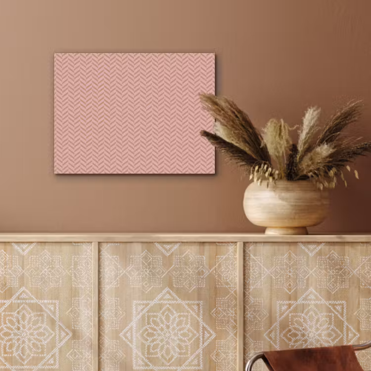 Plaid - Patroon - Visgraad - Roze PET vilt klein 837 -sfeer4