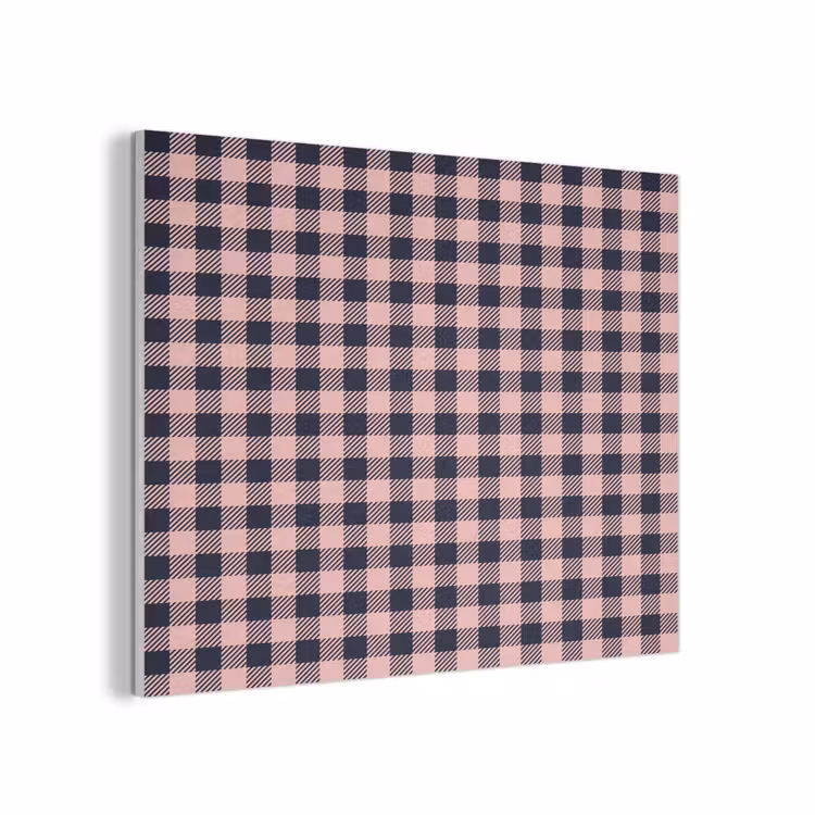 Plaid - Patroon - Roze - Zwart PET vilt klein 837 -3d