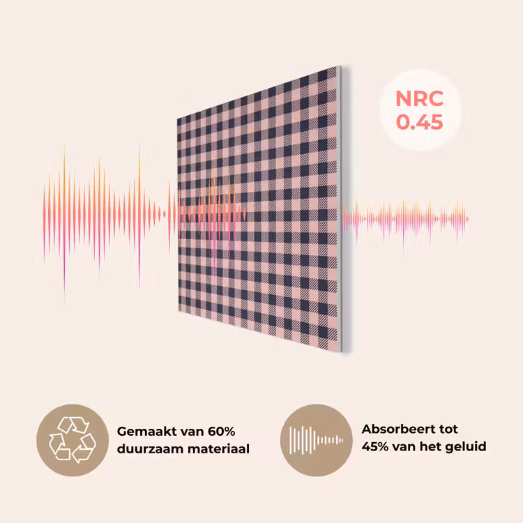 Plaid - Patroon - Roze - Zwart PET vilt klein 837 -USP_NL
