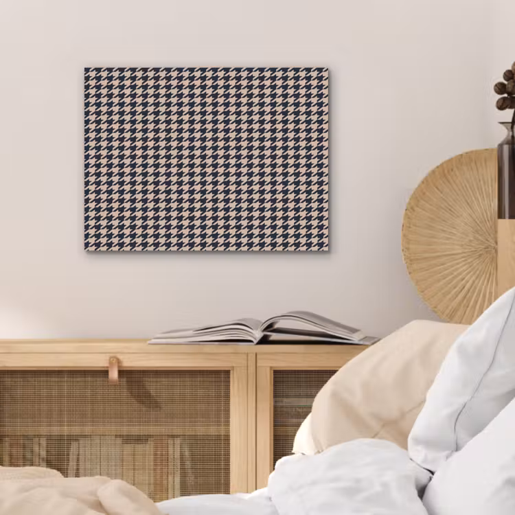 Plaid - Patroon - Ruit - Donkerblauw PET vilt klein 837 -sfeer3