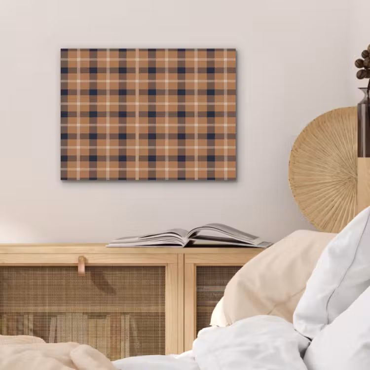 Plaid - Patroon - Vierkant - Bruin PET vilt klein 837 -sfeer3