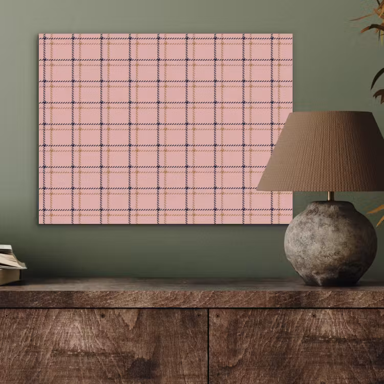 Plaid - Patroon - Gestreept - Roze PET vilt klein 837 -sfeer2