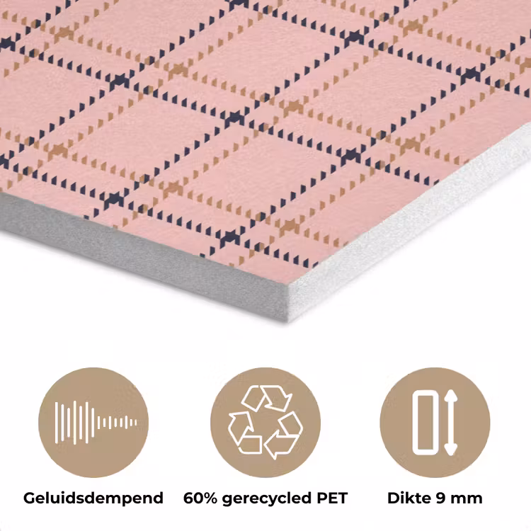 Plaid - Patroon - Gestreept - Roze PET vilt klein 837 -closeup_NL