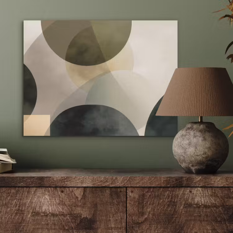 Vlakken - Abstract - Beige - Cirkels PET vilt klein -sfeer2