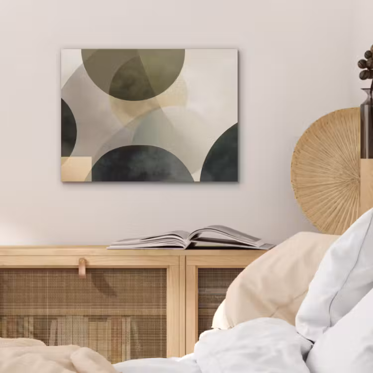 Vlakken - Abstract - Beige - Cirkels PET vilt klein -sfeer3