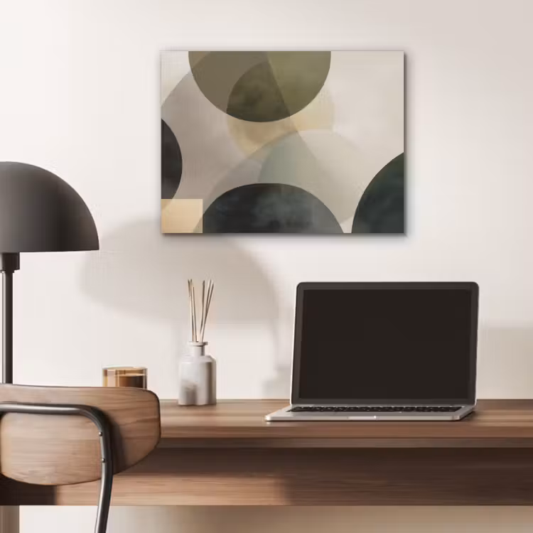 Vlakken - Abstract - Beige - Cirkels PET vilt klein -sfeer5