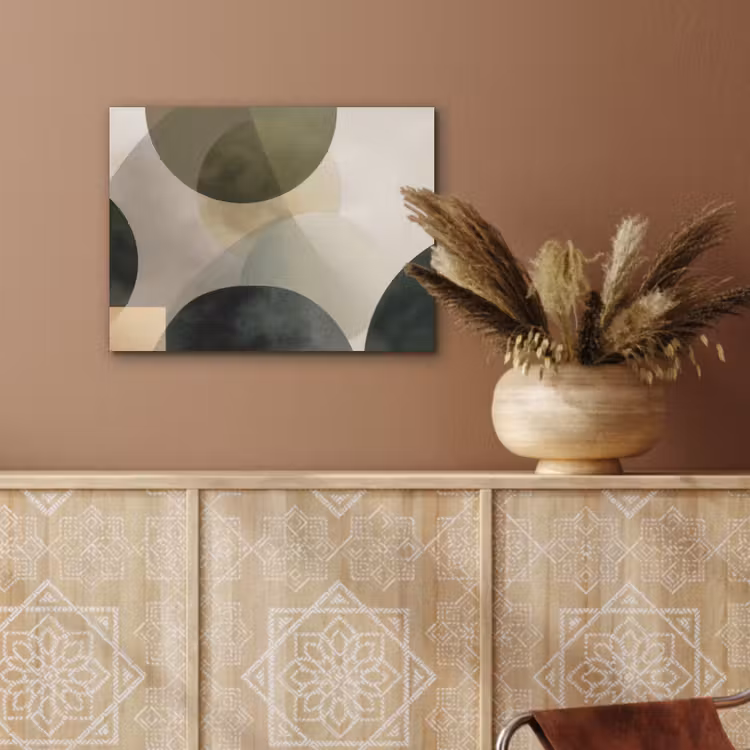 Vlakken - Abstract - Beige - Cirkels PET vilt klein -sfeer4