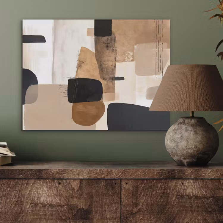 Vlakken - Abstract - Zwart - Strepen PET vilt klein -sfeer2
