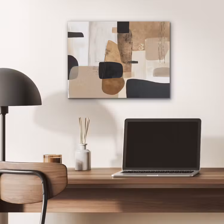 Vlakken - Abstract - Zwart - Strepen PET vilt klein -sfeer5