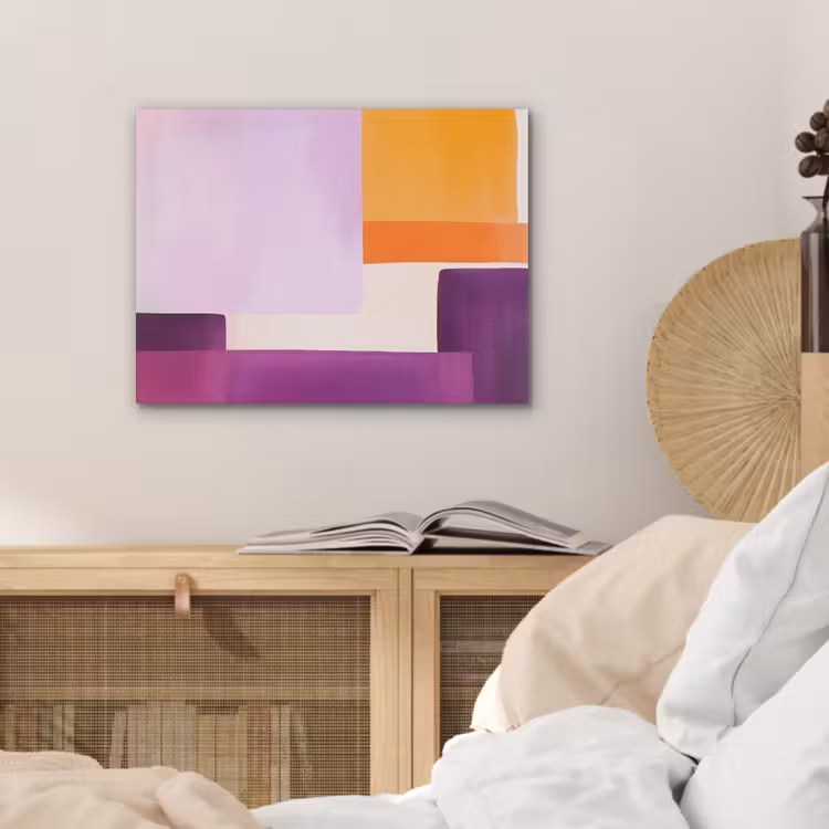 Vlakken - Abstract - Rechthoekig - Oranje PET vilt klein -sfeer3