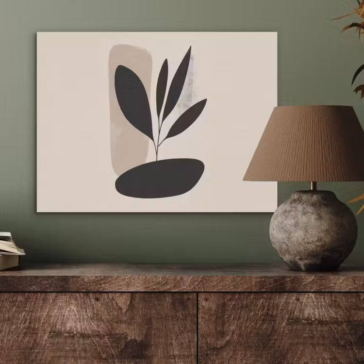 Plant - Beige - Japandi PET vilt klein -sfeer2