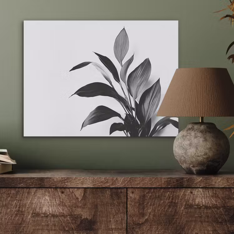 Plant - Bladeren - Minimalistisch - Zwart PET vilt klein -sfeer2
