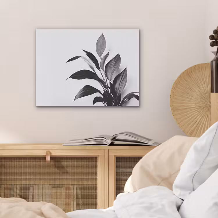 Plant - Bladeren - Minimalistisch - Zwart PET vilt klein -sfeer3