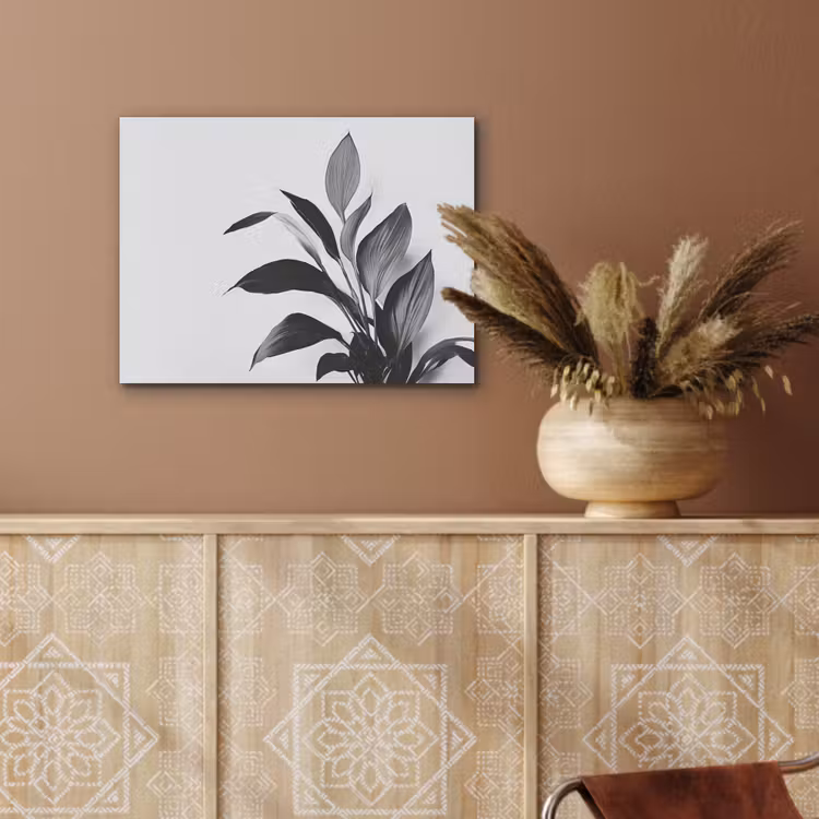 Plant - Bladeren - Minimalistisch - Zwart PET vilt klein -sfeer4