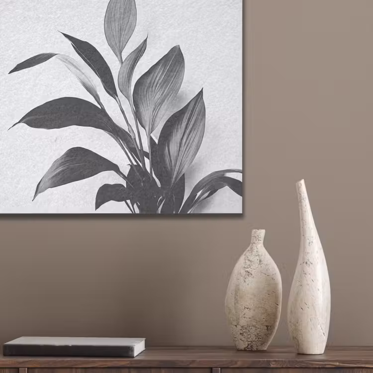 Plant - Bladeren - Minimalistisch - Zwart PET vilt klein -sfeer6_closeup