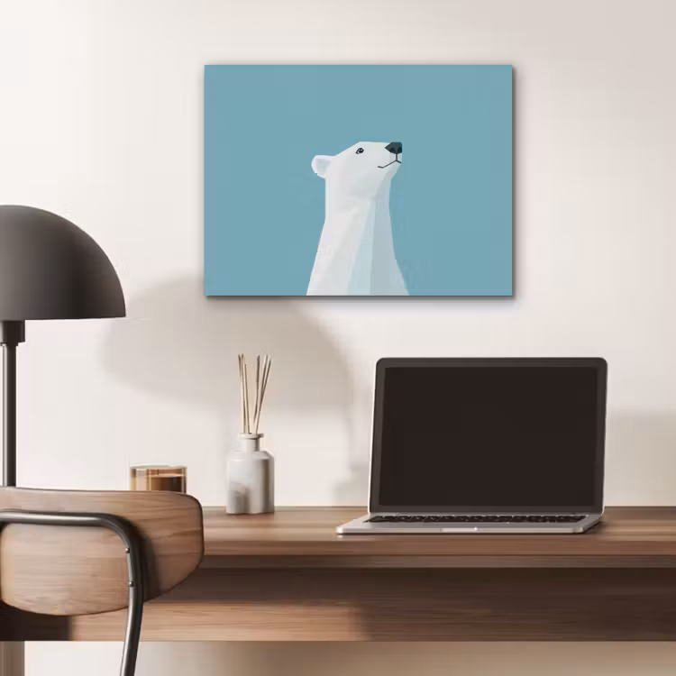 Ijsbeer - Lichtblauw - Minimalistisch PET vilt klein -sfeer5