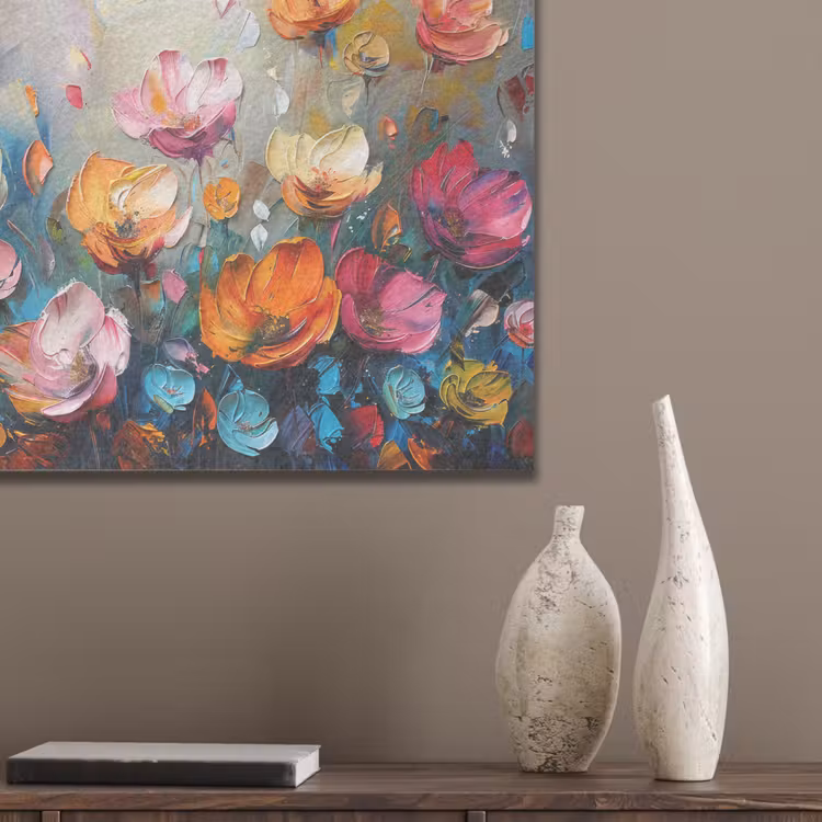 Klaprozen - Bloemen - Kunst - Botanisch PET vilt klein -sfeer6_closeup