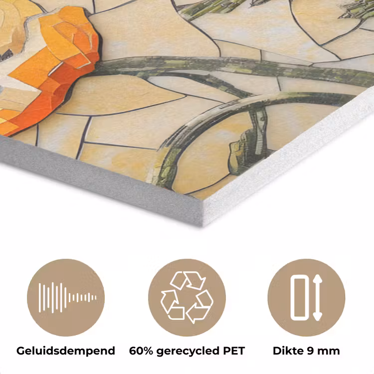 Klaprozen - Oranje - Mozaïek - Bladeren PET vilt klein -closeup_NL
