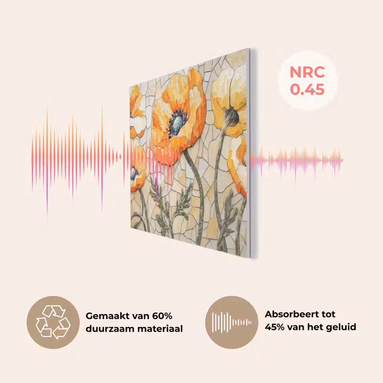Klaprozen - Oranje - Mozaïek - Bladeren PET vilt klein -USP_NL