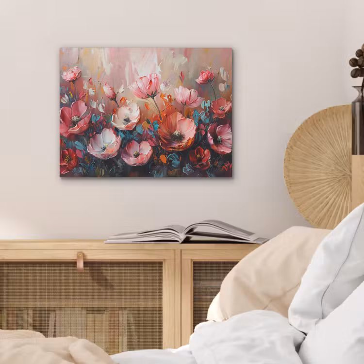 Klaprozen - Roze - Bloemen - Botanisch - Kunst PET vilt klein -sfeer3