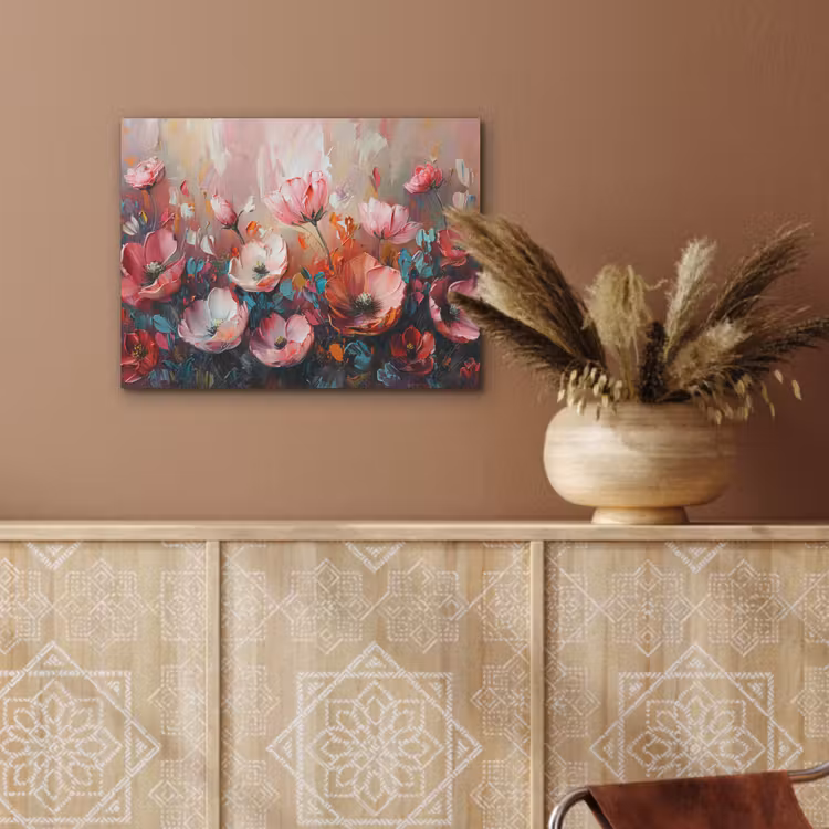 Klaprozen - Roze - Bloemen - Botanisch - Kunst PET vilt klein -sfeer4