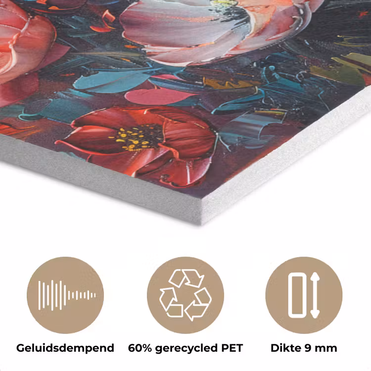 Klaprozen - Roze - Bloemen - Botanisch - Kunst PET vilt klein -closeup_NL