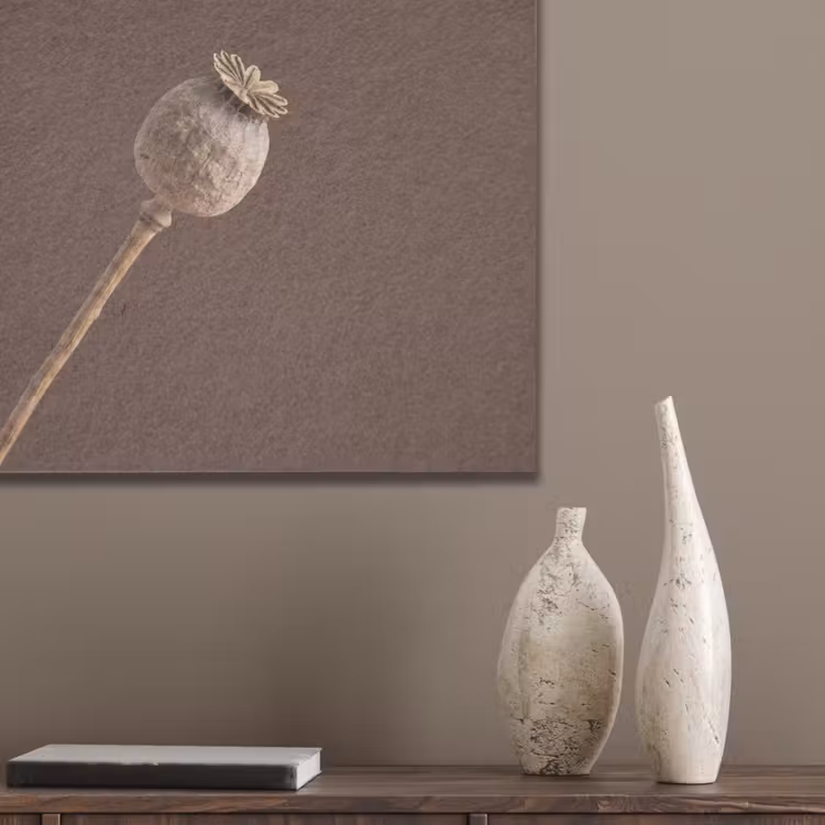 Papaverbol - Droogbloem - Bruin - Minimalistisch PET vilt klein -sfeer6_closeup