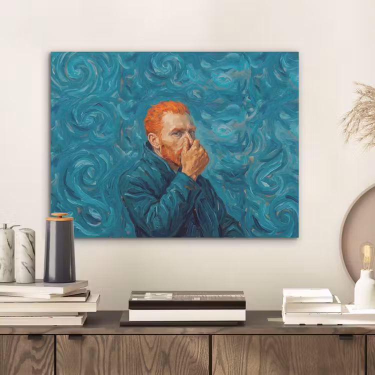 Portret - Klassiek - Blauw PET vilt klein -sfeer1