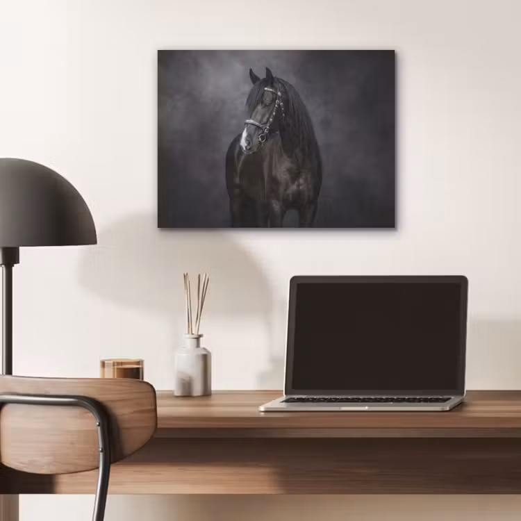 Portret - Paard - Zwart PET vilt klein -sfeer5