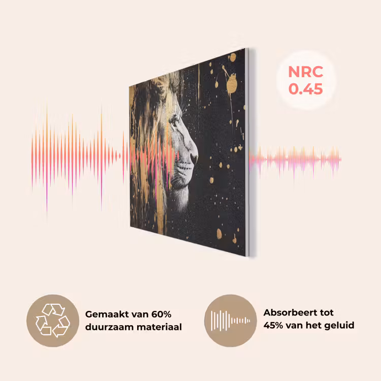 Portret - Leeuw - Abstract - Goud PET vilt klein -USP_NL