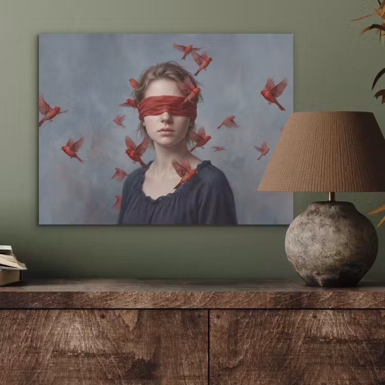 Portret - Krachtig - Rood PET vilt klein -sfeer2